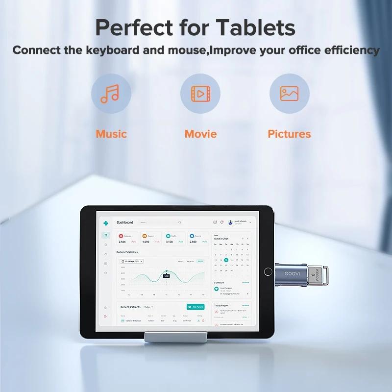 QOOVI Адаптер USB 3,0 к USB Type C OTG, преобразователь Thunderbolt 3 для ноутбука Pro, Samsung S21, Xiaomi, Huawei, разъем USB-C OTG