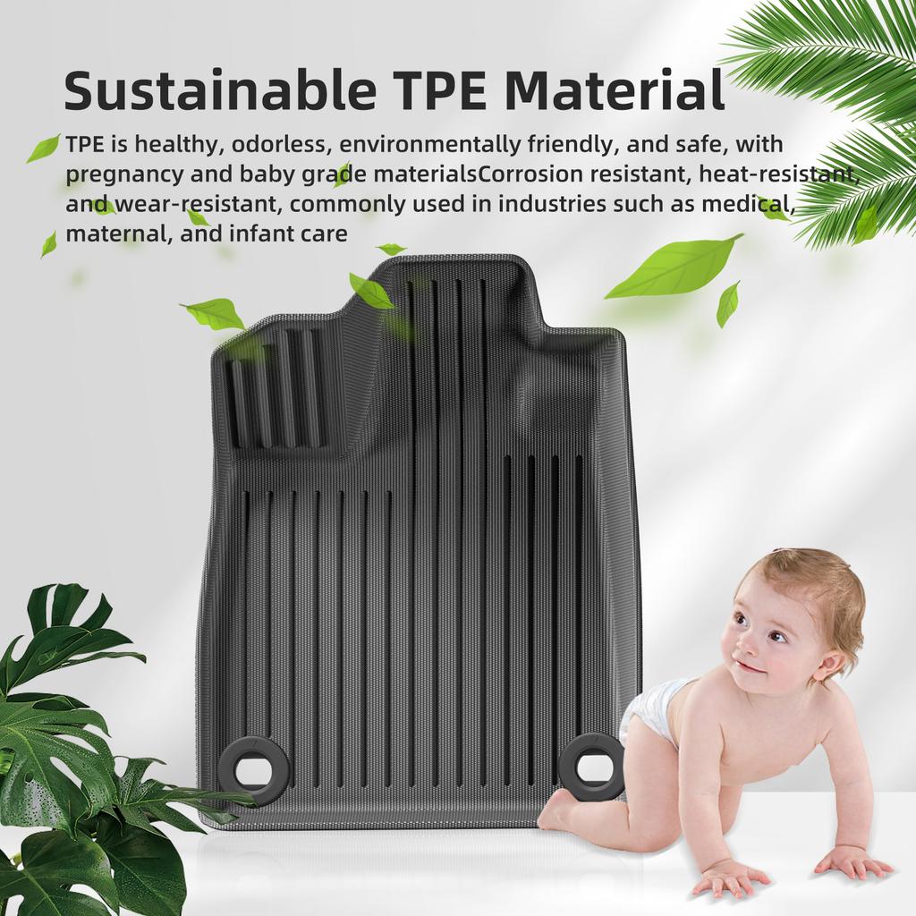 Smabee Left Hand Drive for Honda Pilot AWD TrailSport 2023 7Seater TPE Car Floor Mats Trunk liner Interior Accessories Black
