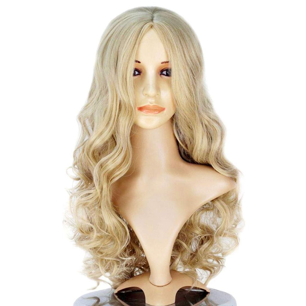 Monoii Cinderella Wig Cosplay Halloween Wig Costume Long Blonde