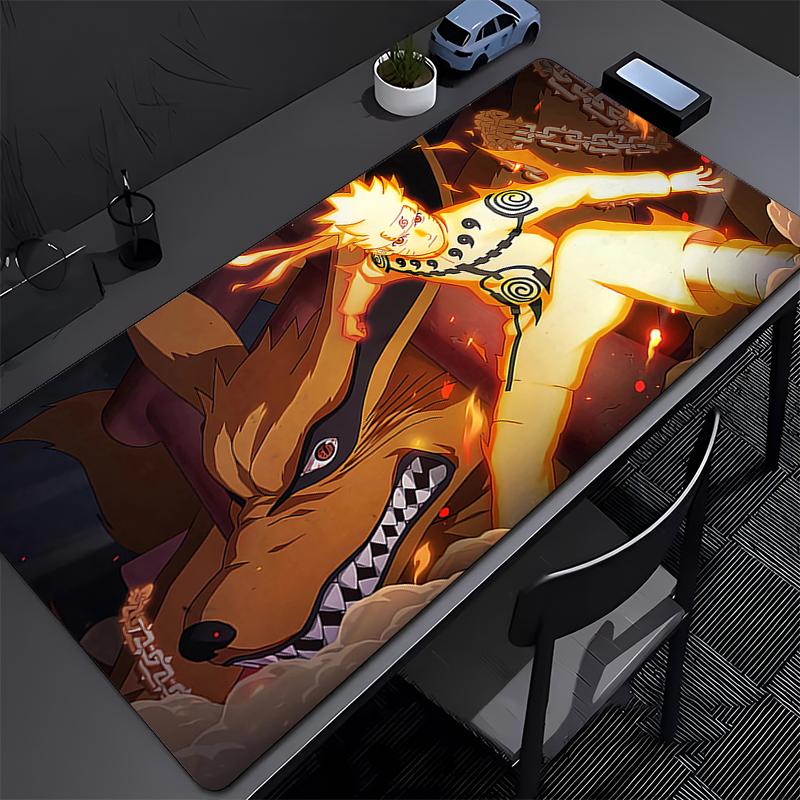 Mouse Pad Office Naruto Uzumaki Computer Keyboard Pad Carpet Large Gaming Accessories Edge White Mousepad PC Game Desk Mat Table