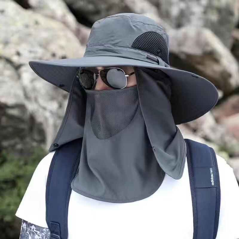 Galsang Flower Outdoor Sun Protection Hat with Face Mask
