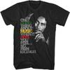Bob Marley Good Music Hits Feel No Pain Adult Black Short Sleeve T Shirt Vintage Style Reggae Graphic Tee