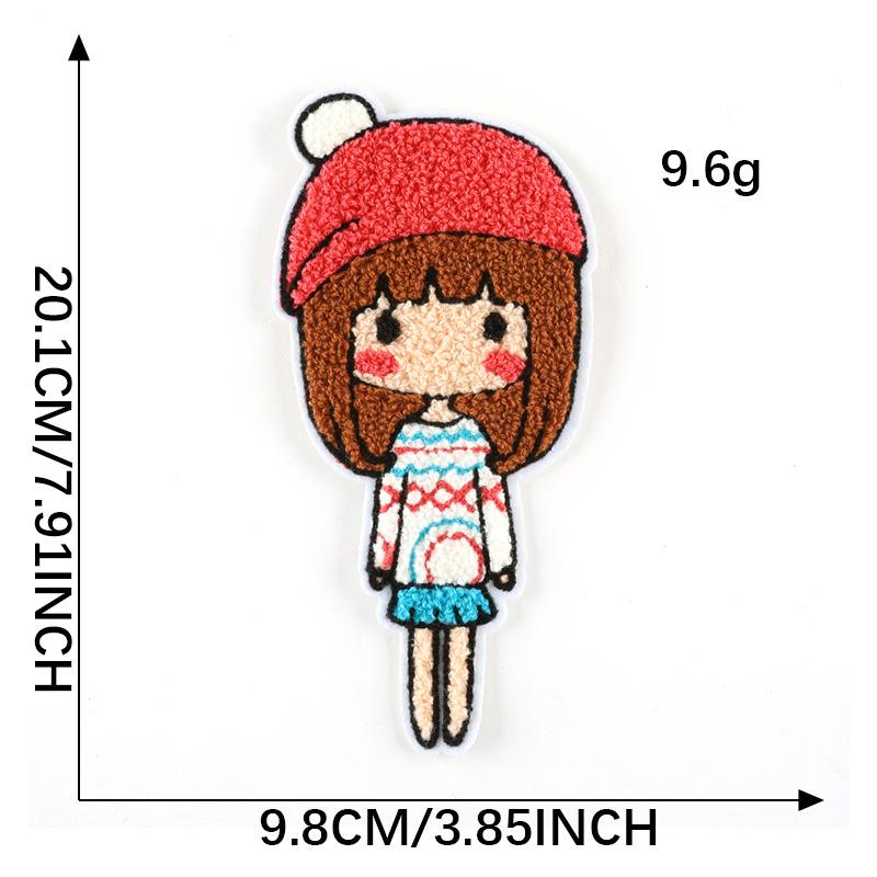 Вышитая нашивка с изображением мультяшного животного из синели - аксессуар для одежды и аппликация на полотенце