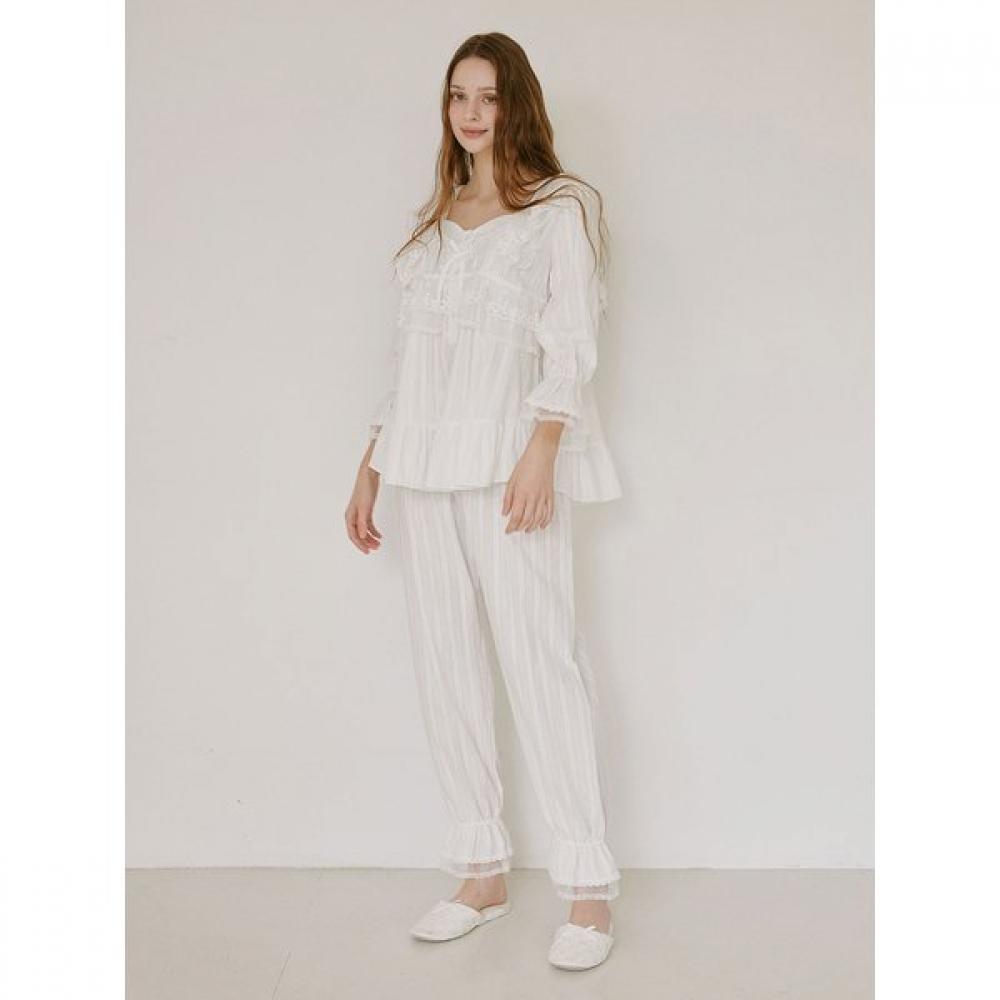 Lunaluz Women S Cotton Square Neck Long Sleeve Two Piece Pajama Angleling