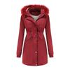 Теплое хлопковое пальто, женское утепленное хлопковое пальто плюс бархатное хлопковое пальто, женское пальто со съемной шапкой, большой меховой воротник