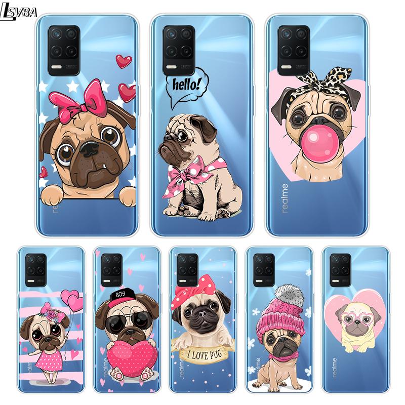 Cartoon Cute Pug Dog For Realme 8 8i V3 V5 GT Neo Flash Edition Explorer Master Neo2 Narzo 30 50i 50A C21Y Phone Case