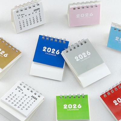 Мини настольный календарь 2026 года Милый мультяшный настольный планер на спирали Маленький блокнот для планирования для офиса дома