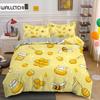 Cute Cartoon Bee Duvet Cover King Queen Sweet Honey Bedding Set Kids Boys Girl Spring Yellow Flying Insect Polyester Quilt Cover