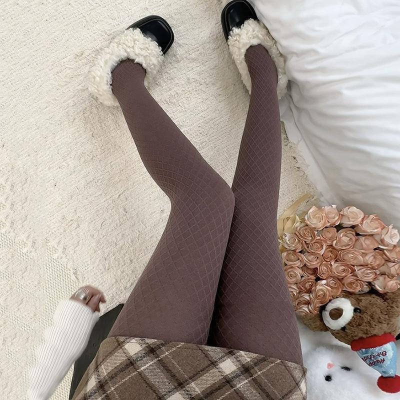 Y2K Стиль Однотонные Сетчатые Колготки Женские С Высокой Посадкой Эластичные Облегающие Теплые Колготки Весна Осень Уличная Одежда Колготки Чулок 2026