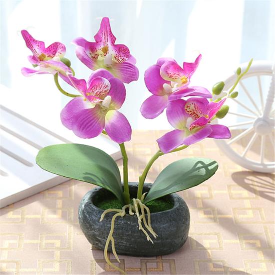 Artificial Butterfly Orchid Bonsai Fake Flower Simulation Home Office Decor