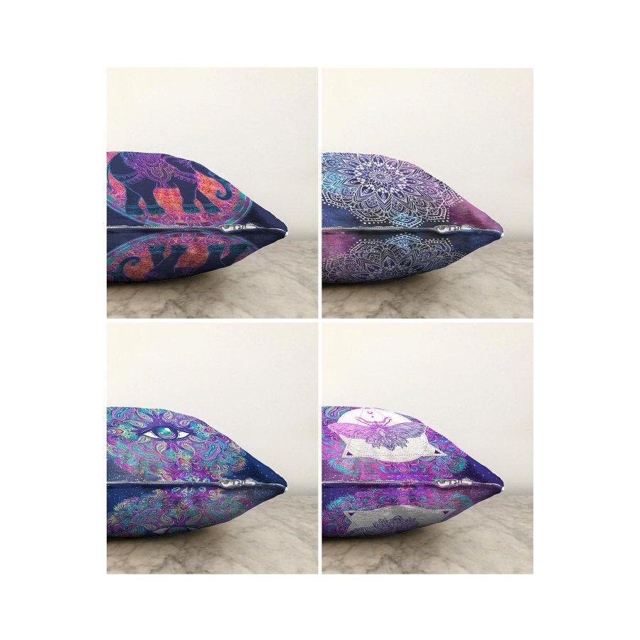 Набор из 4 двухсторонних чехлов для подушек с цифровой печатью