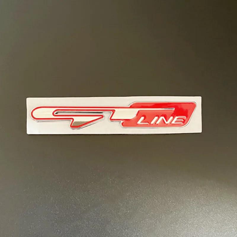 KMWL7 3D Metal GT Line Logo Car Rear Trunk Emblem Badge Decals For Peugeot 307 308 Renault KIA Rio K3 K5 Ceed Sportage Auto Stickers