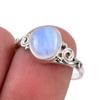 Natural Rainbow Moonstone Gemstone 925 Solid Sterling Silver Ring Size 8 U2C05