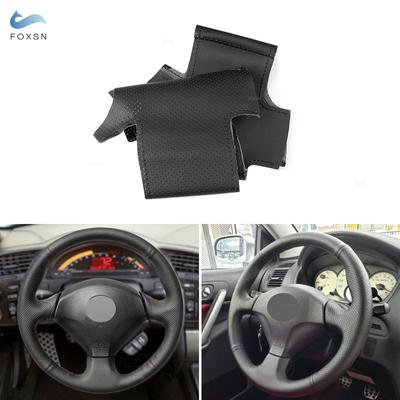 Ручная оплетка из перфорированной кожи, отделка рулевого колеса автомобиля, черная для Honda Civic (SI) Insight S2000 2002-2005 для Acura RSX