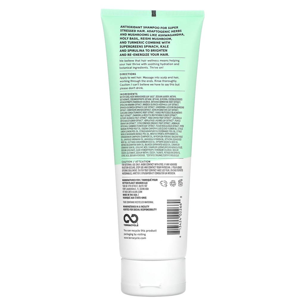 ACURE Шампунь Juice Cleanse Super Green & Adaptogen, 8 жидких унций (236,5 мл)