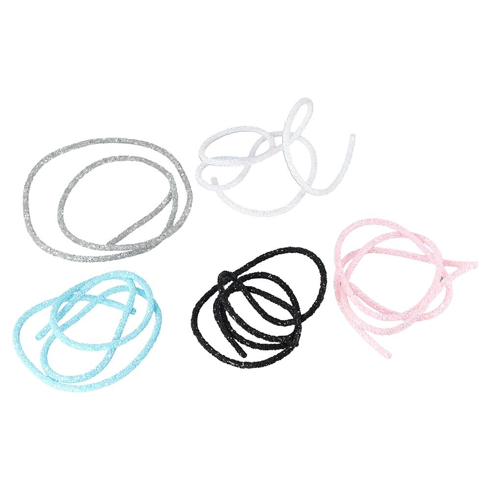 Shiny Garment Material Soft Colorful Glitter Rope Strings Hat Decor Resin Sequin Rope Sandal DIY
