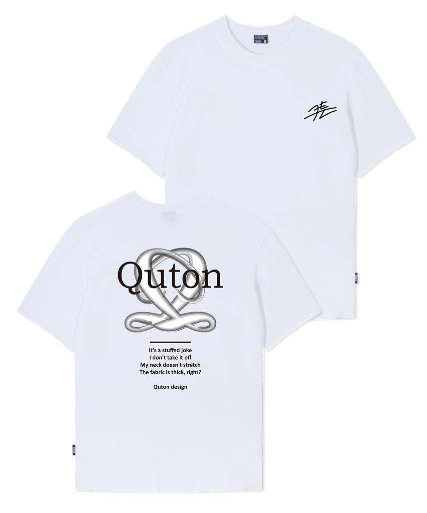 QUTON [Set] Graphic Artwork Heavy Short Sleeve T-Shirt 2 Colors