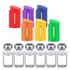 6 Sets 3ml Glass Vial Cap And Protector Reusable Leak-Proof Covers with Color-Coded Protection Sleeves Travel Storage Liquid Container Caps