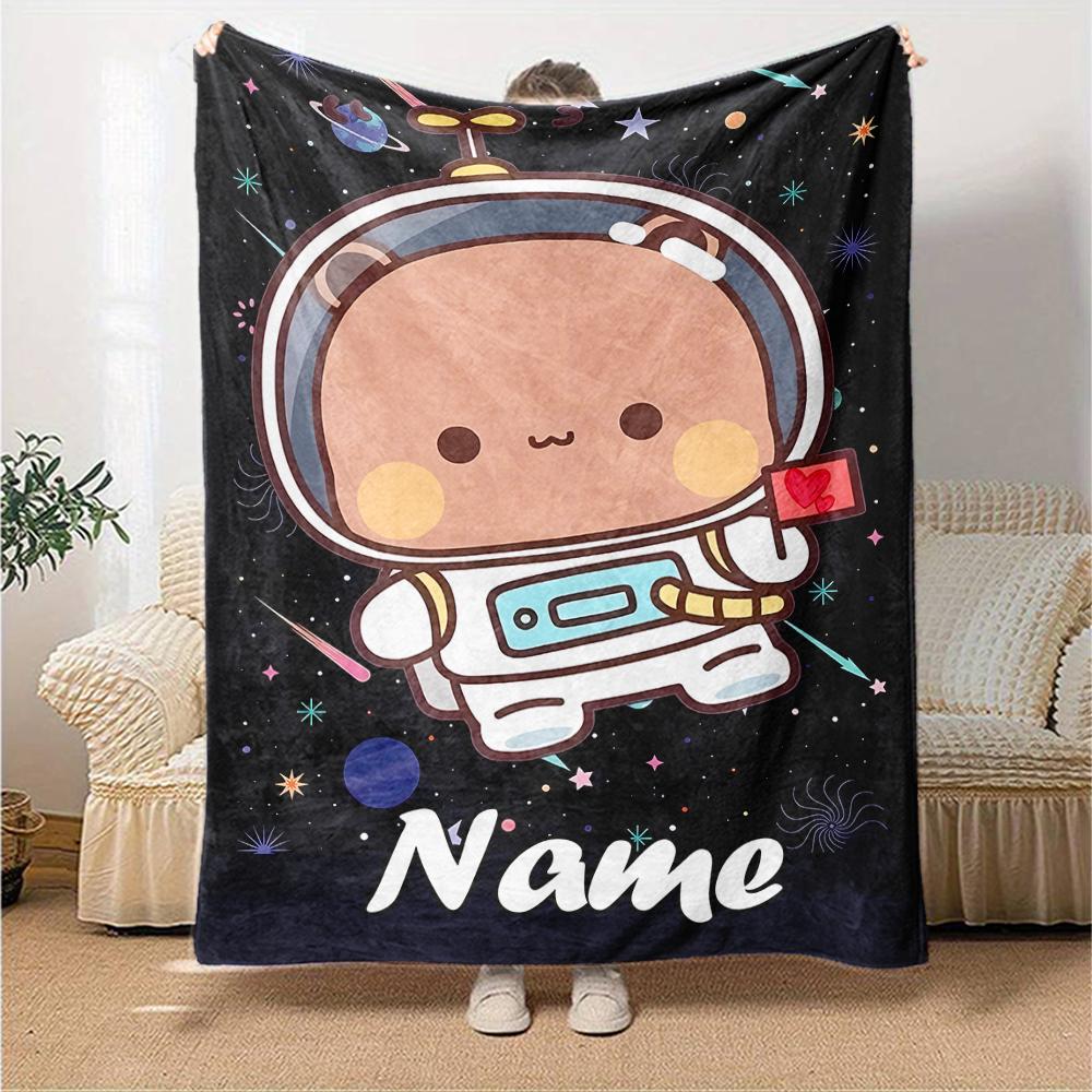 Customiz Name Personality Bubu Dudu (3) Blanket Soft &Warm Sofa Office Bed Travel Lunch Break Blanket, Gift Suitable for All Seasons