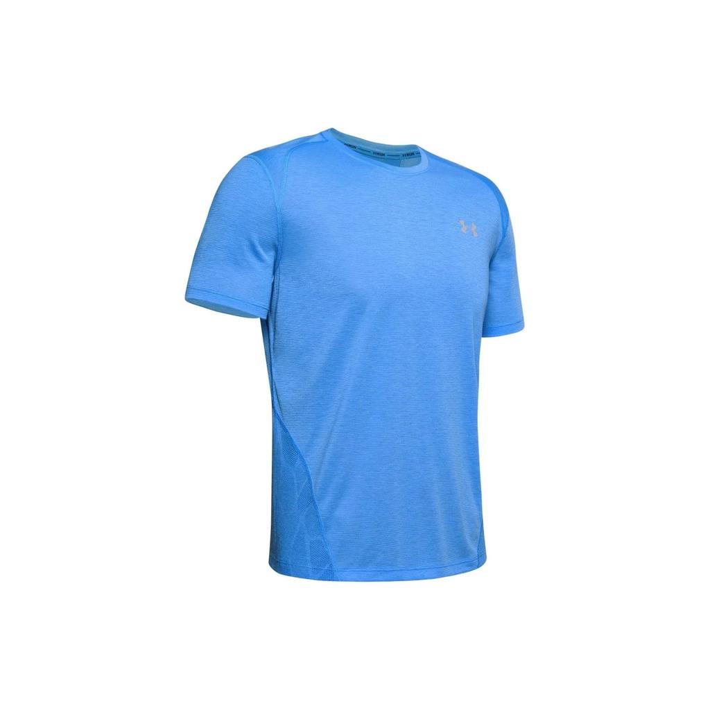 Under Armour Мужская футболка с принтом логотипа, круглым вырезом, коротким рукавом, топ Глубокий небесно-голубой 1350096-465
