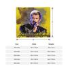 Johnny Hallyday Rock Music French Singer Knitted Blankets Fleece  Lightweight Throw Blankets for Airplane Travel Bedspread