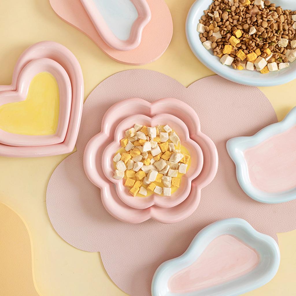 Anti-slip Base Pet Cats Cat Bowls Multiple Shape Ceramic Eating Water Plate for Feeding Puppies Indoor Food Dish