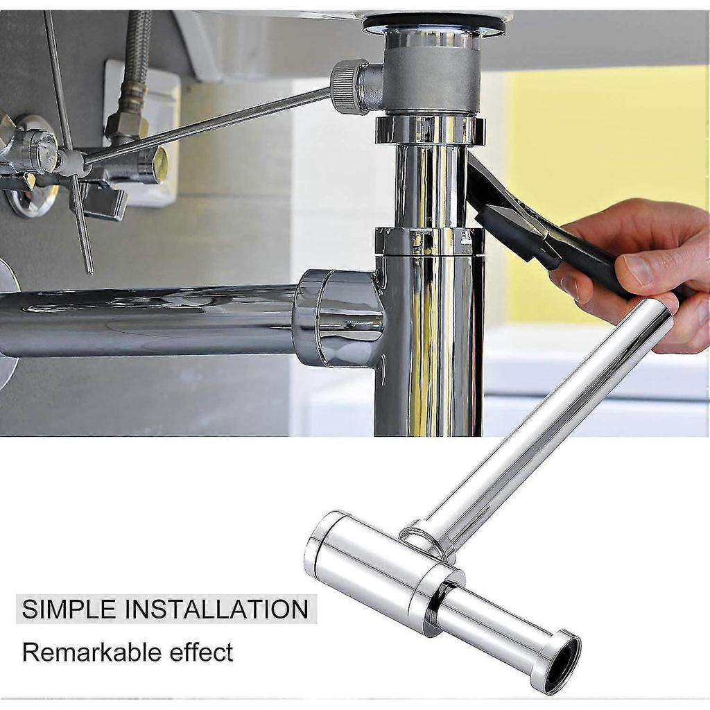 Siphon 1 1/4 "x 32 Mm Stainless Steel Siphon Odor Trap Adjustable Universal