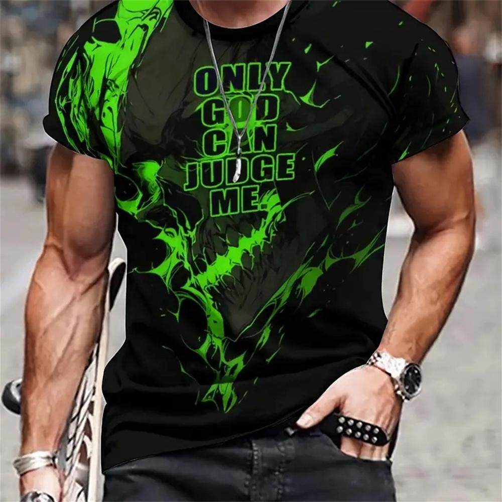 Casual Men's T-Shirt GOD Graphics Short Sleeved T-Shirt For Men Loose Tops Streetwear 2024 Original Design Men's Clothing XL