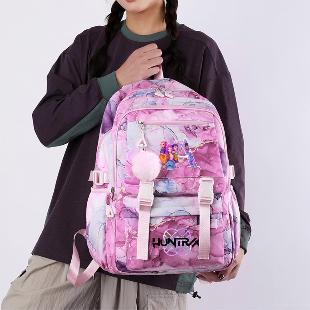 26 English Letters Printed Large Capacity Waterproof Backpack Teenger Student Girl Boy Schoolbag Bookbag Women Large Capacity Travel Bag Gift Mochila
