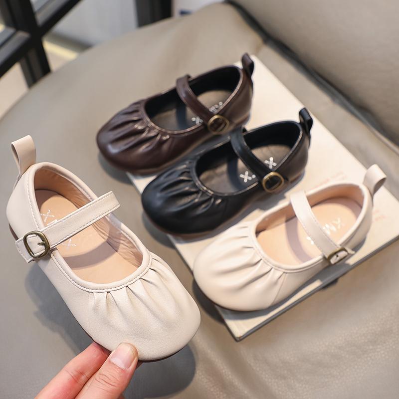 Children's Casual Moccasins Shoes Girls Solid Color Elastic Shoes Fashion Kids Princess Flats Shoes Size 26-36 Spring Autumn