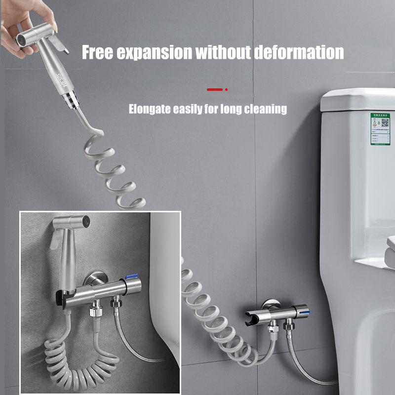 Туалет Душ Туалет Ручной Спрей Портативное Биде Туалетный Спреер Двойное Управление Угловой Вентиль Личная Гигиена Биде из Нержавеющей Стали
