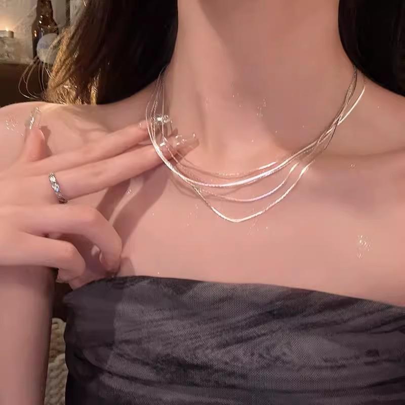 Легкая роскошь, нишевое жемчужное ожерелье, женская универсальная высококлассная цепочка на ключицу из титановой стали с бабочкой, шейная цепочка