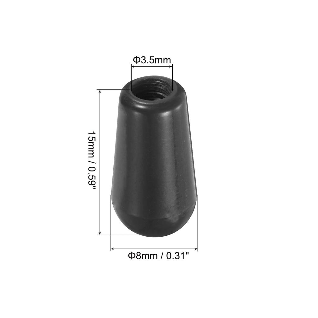 Uxcell 2 шт. Наконечник переключателя звукоснимателя для гитары Пластиковая ручка тумблера для электрогитары LP Черный 3-позиционный M3.5