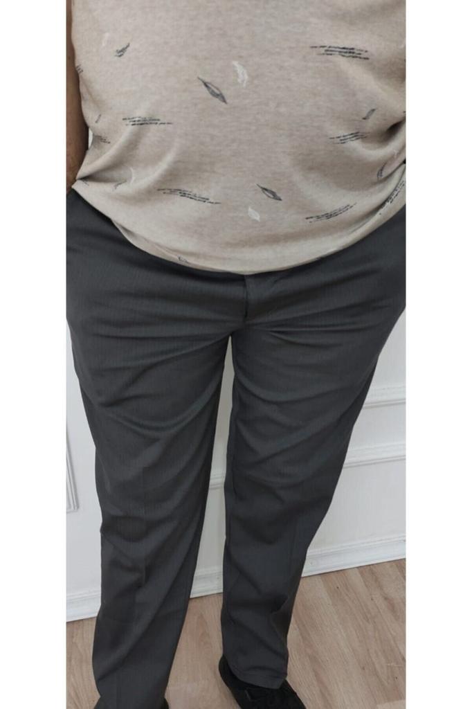 Мужские брюки больших размеров больших размеров Мужские классические удобные серые льняные брюки больших размеров