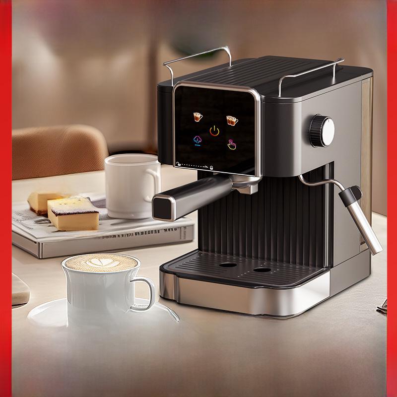 Компактная полуавтоматическая итальянская эспрессо-машина для дома или небольшого офиса с функцией экстракции под высоким давлением и вспенивателем молока
