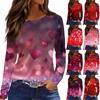 Women's Fashion Casual Round Neck Valentine's Day Printed T-shirt Top