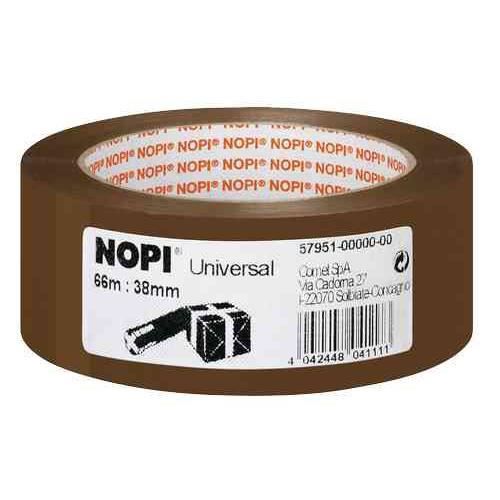 Ruban adhésif universel - NOPI - 50 mm x 66 m - Marron - Pack de 6 - PP