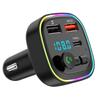 Ninonly FM Transmitter, Bluetooth 5.0, Car Charger, QC3.0 Rapid Charging, Type-C & 2 USB