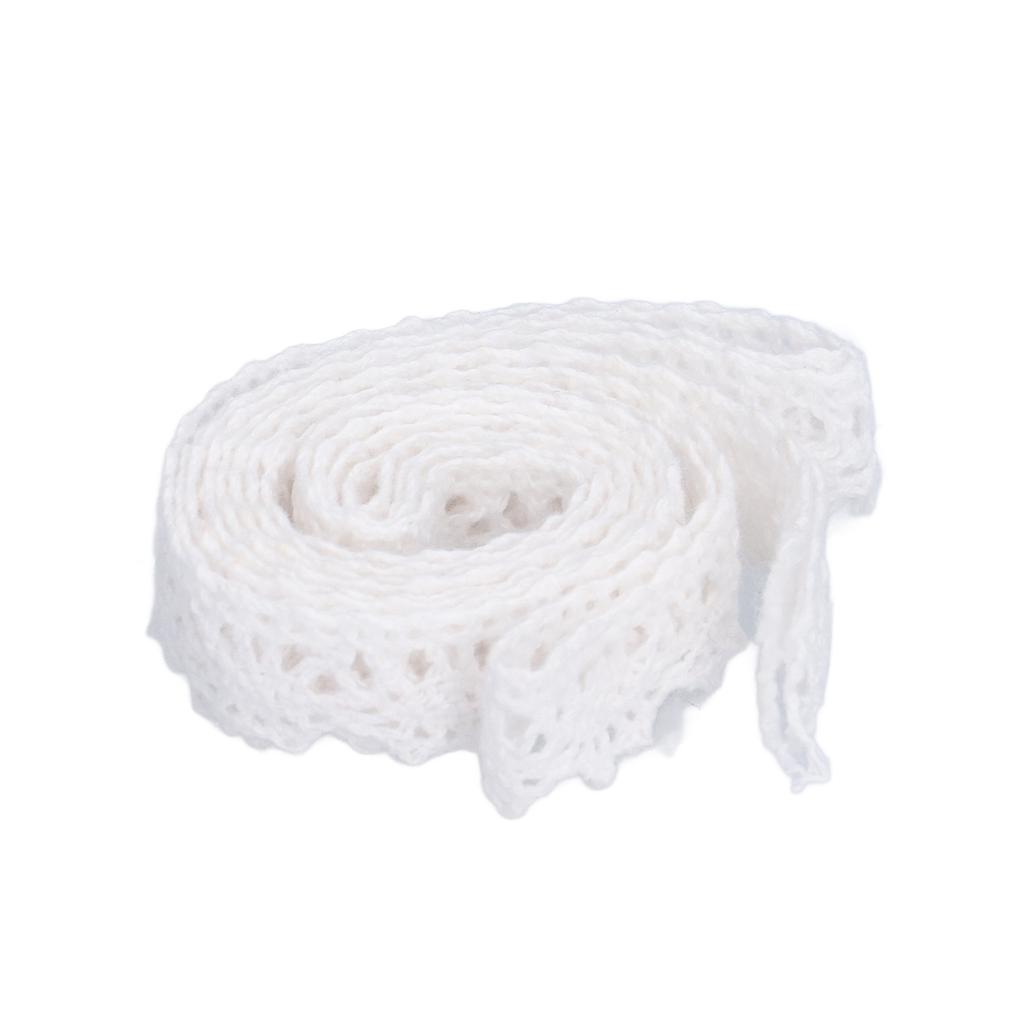 Lace Ribbon Cotton Thread 20 Yards White Decorative Accessories for Clothing Gift Decoration