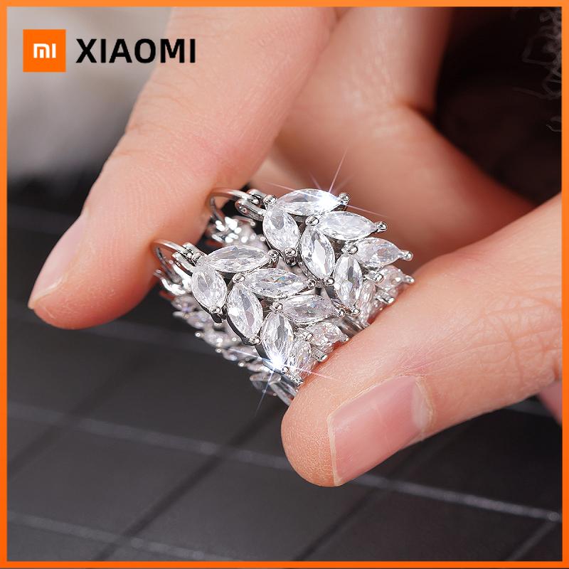 Xiaomi Huitan Элегантные простые женские серьги-кольца с блестящими кубическими циркониями в форме маркиза для свадебной вечеринки, аксессуары, ювелирные изделия