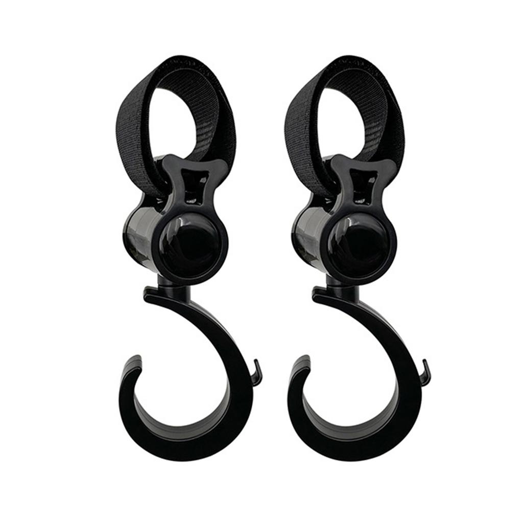 Крючок для детской коляски, для подвешивания сумок с подгузниками, продуктов и многого другого, вращающийся на 360 градусов органайзер для детской тележки, вешалка для коляски, декор