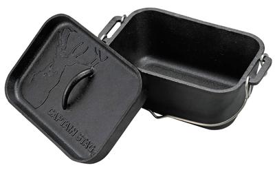 Чугунная квадратная голландская печь Captain Stag Ширина 270 x Глубина 170 x Высота 120 мм Полная вместимость воды Не требует приправ (КАПИТАН ОЛЕНЬ) 2.3 л