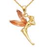 [D3294] - Gold Plated Pendant 'Tinker Bell' Golden Amber - 20x27 Mm