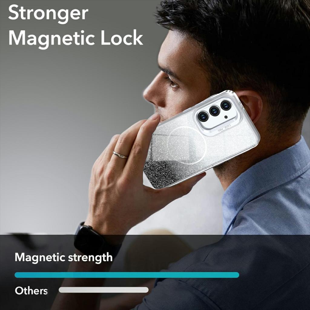 For Samsung Galaxy S25 FE Magnetic Case Gradient Glitter Shockproof TPU PC Phone Cover