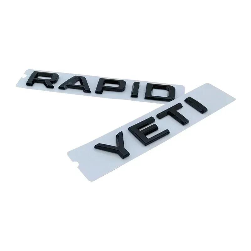 JBIW9 3D Car Rear Trunk Badge Emblem Sticker for Skoda Octavia Kodiaq Karoq Superb Rapid Fabia Kamiq Yeti 4x4 Letter Logo Accessories