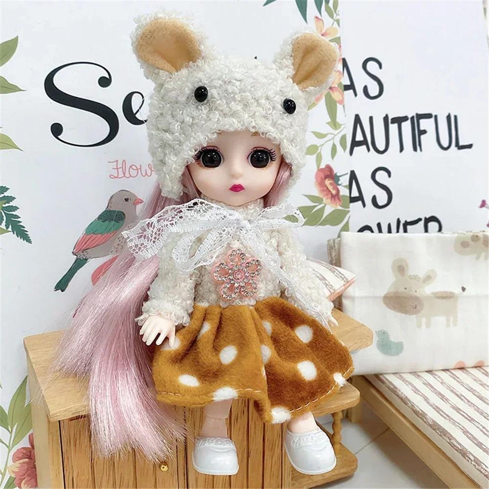 16 см 112 Милая Кукла Принцесса 13 Суставов BJD DIY Куклы Игрушки с Одеждой Обувью Подвижное Милое Лицо Детская Девочка Подарок на День Рождения для Детей