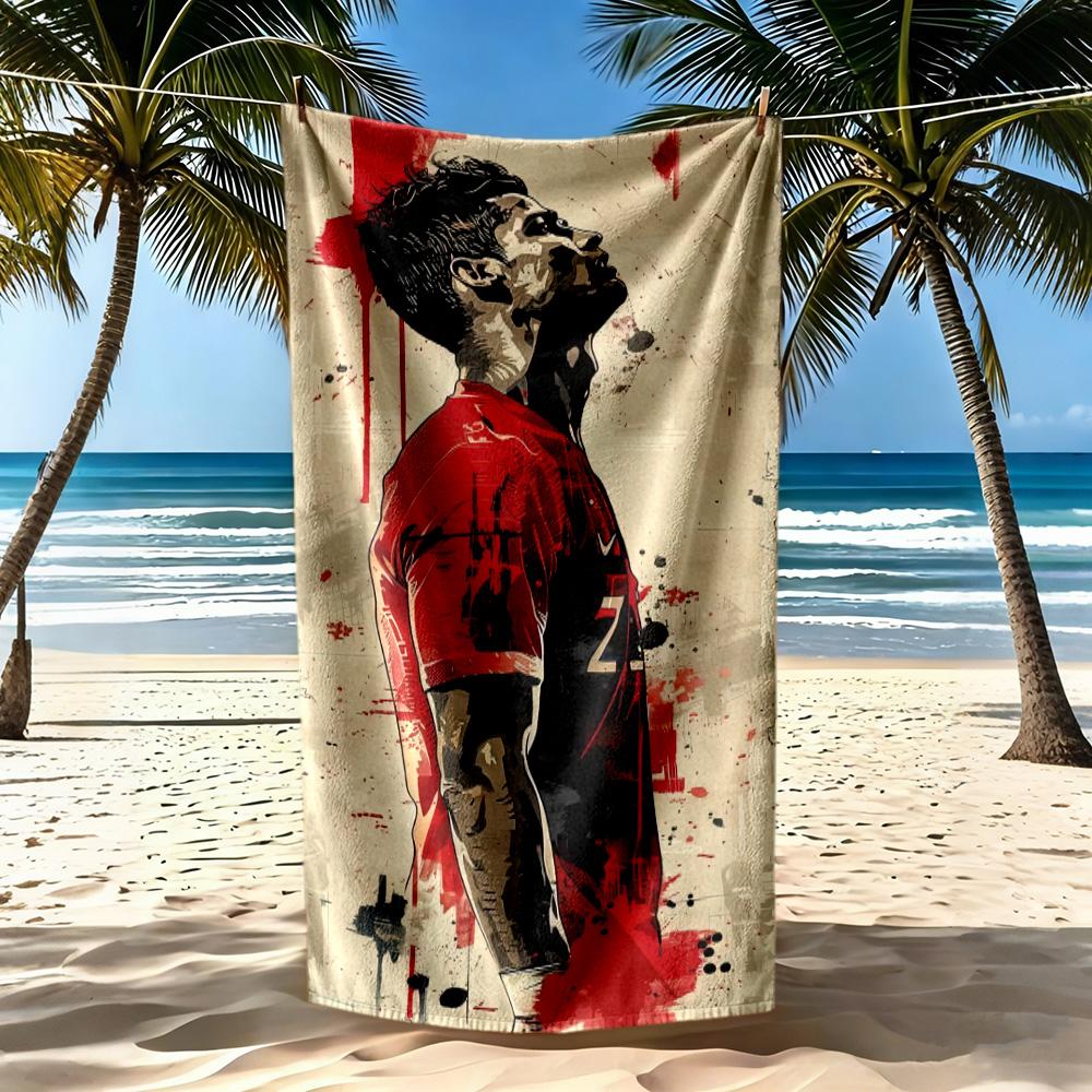 Cristiano Ronaldo Beach Towel High Absorbency Quickdry Comfortable Lightweight Suitable For Swimming Gym Camping Yoga Vacation