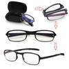 Unisex Portable Compact Eyewear Reading Glasses Folding Presbyopic Glasses with Zipper Case