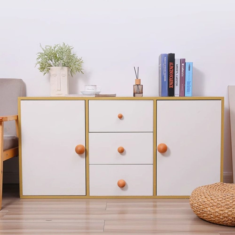 DIY Nordic Cupboard Wardrobe Pulls Simple Beech Wardrobe Knob Round Wood Hook Hanger Home Decoration
