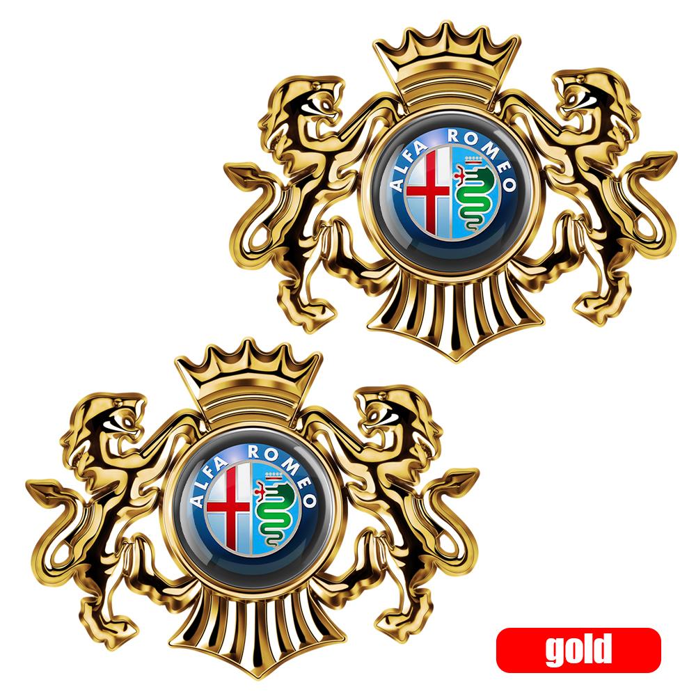 YYCE3 3D Car Fender Metal Crown Lion Emblem Badge decoration Stickers For Alfa Romeo Giulietta GT 159 147 Mito Volante Auto Styling
